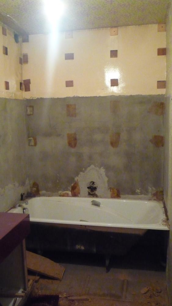 Création douche italienne avant